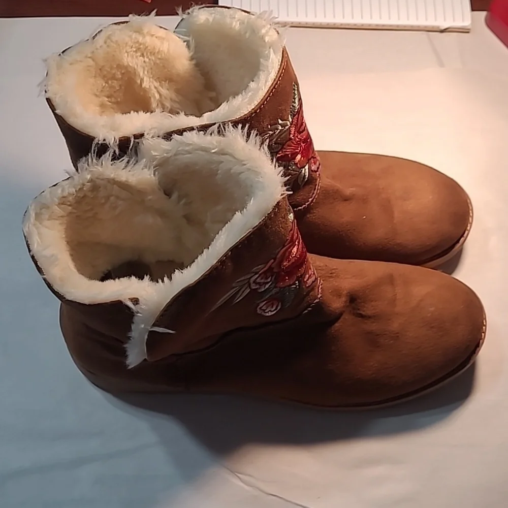 Women's Rock and Candy Embroidered Fur Lined Boots